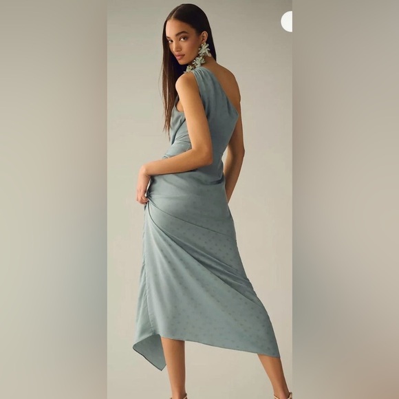 NWT Favorite Daughter The Singles Table One Shoulder Dress Slate Blue. Size 12 - Picture 3 of 11